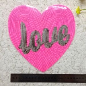 Hot Trend- iron love sequenced heart patch